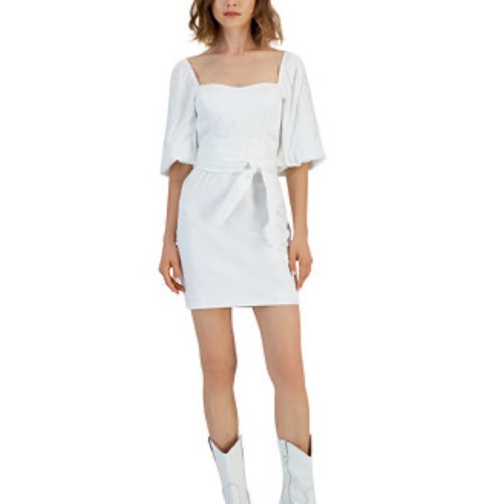 Size 8 Ladies Guess Elegant White Mini Dress - Picture 1 of 1